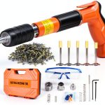 Concrete Nail Gun Kit with 220pcs Nails, Steel Nail Gun, Manual Nail Gun for Concrete, Portable Woodworking Decoration Concrete Nailer Gun, Nail Shooter Gun-0