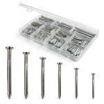 395 PC Brick Steel Nails Assortment Kit - Galvanized Masonry & Wood-0
