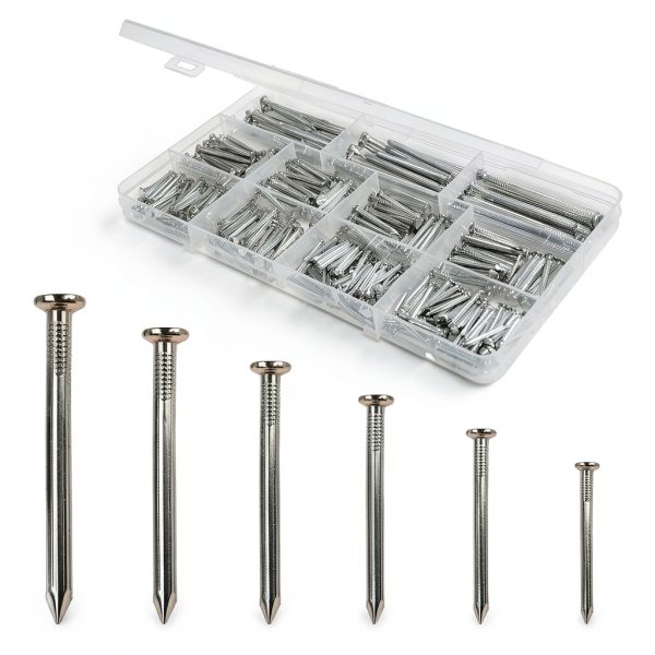 395 PC Brick Steel Nails Assortment Kit - Galvanized Masonry & Wood-0
