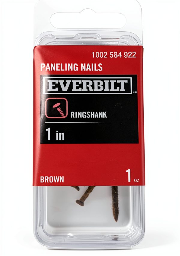 Everbilt Brown Paneling Nail for Wood Studs, Ring Shank 1in Pack of 40-1